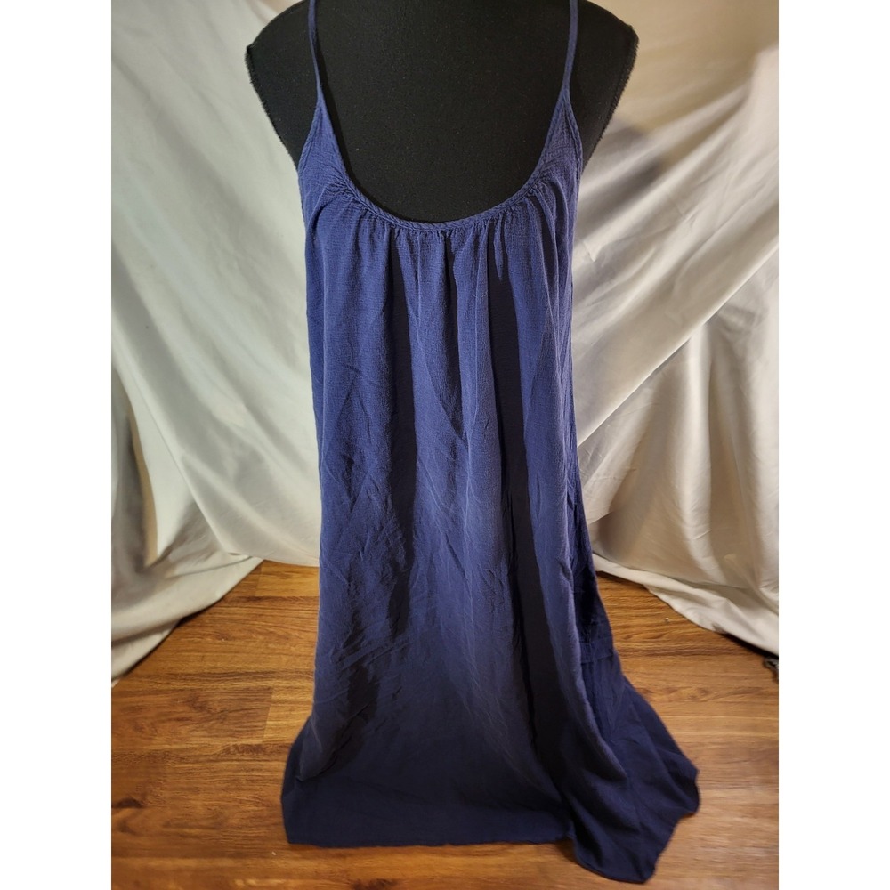 9seed Resort Maxi Dress Navy Blue Cotton Gauze One Size
